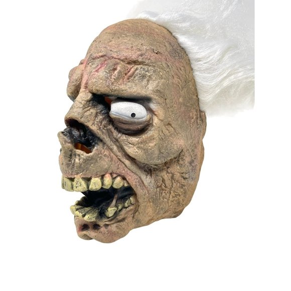 The Paper Magic Group Halloween 2003 Mask Creepy‎ Zombie Full Head White Hair - Picture 8 of 12